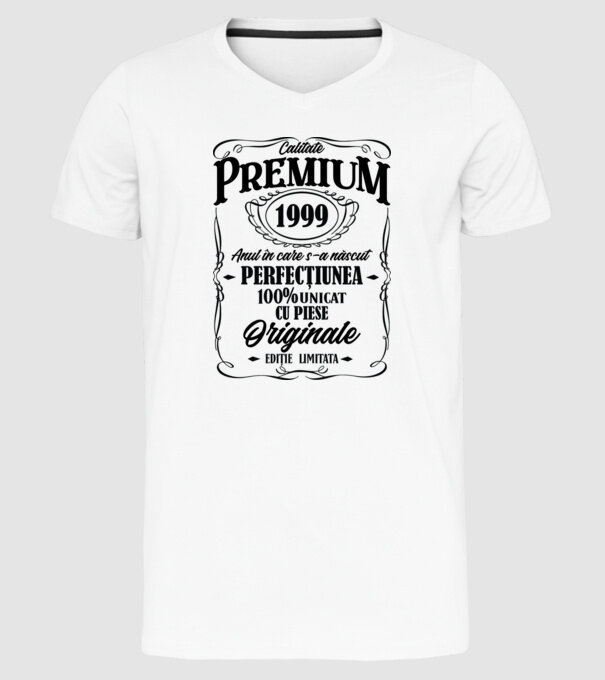 calitate premium -1999 - anul în care s-a născut - perfecțiunea - 100% unicat, cu piese originale, ediție limitată model alb pe tricou