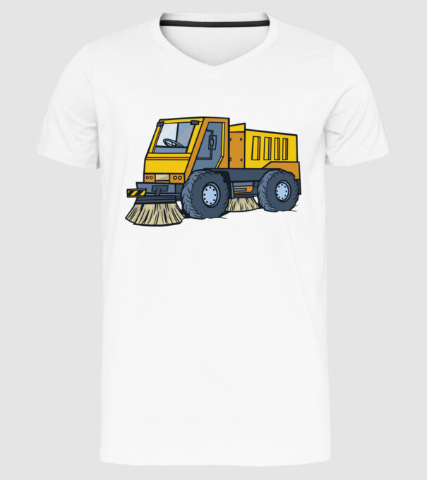 Camioane model alb pe tricou
