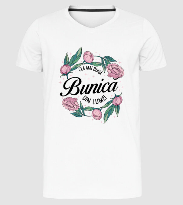 Cea mai bună bunică din lume! model alb pe tricou