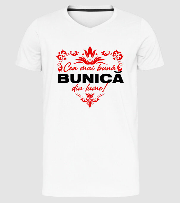 Cea mai bună bunică din lume model alb pe tricou