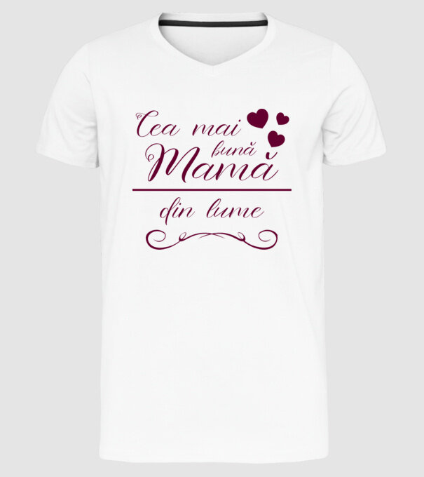 Cea mai bună mamă din lume model alb pe tricou