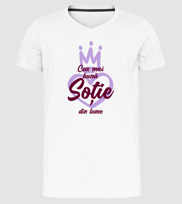 Cea mai bună soție din lume model alb pe tricou