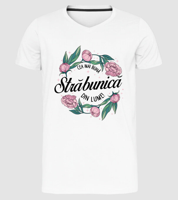 Cea mai bună străbunică din lume! model alb pe tricou