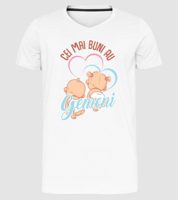 Cei mai buni au gemeni model alb pe tricou