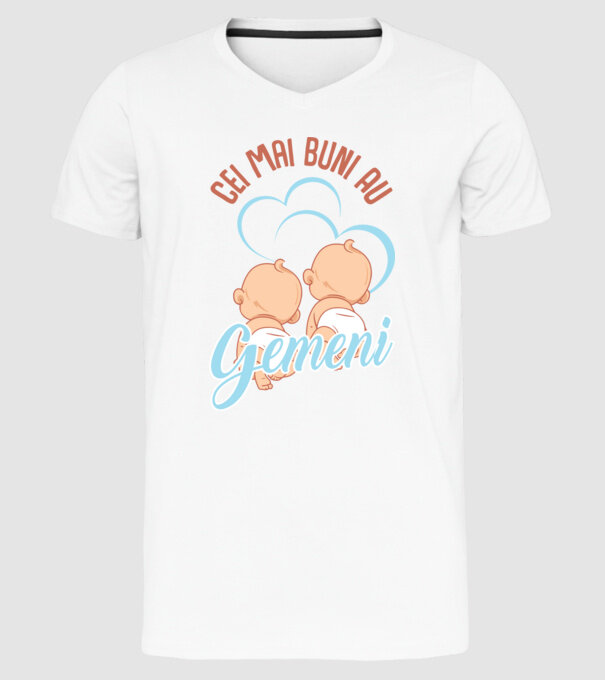 Cei mai buni au gemeni model alb pe tricou