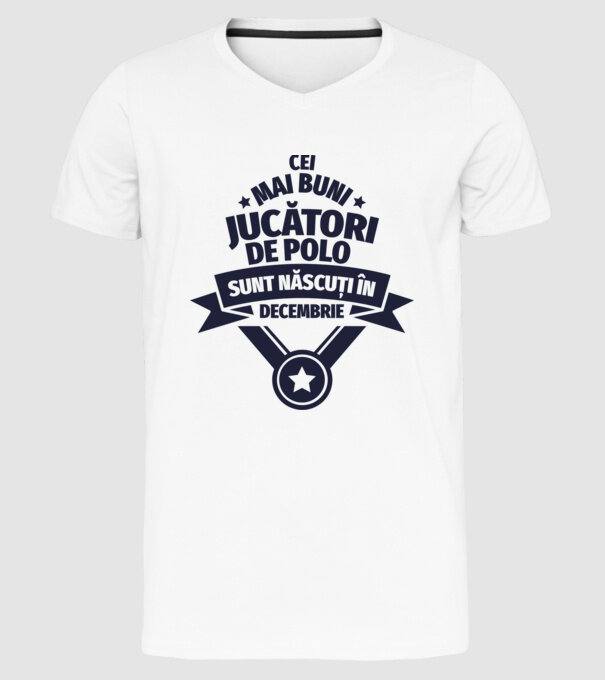 Cei mai buni jucători de polo sunt născuți în Decembrie model alb pe tricou