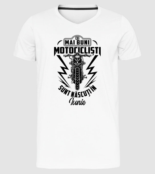 Cei mai buni motocicliști sunt născuți în Iunie model alb pe tricou