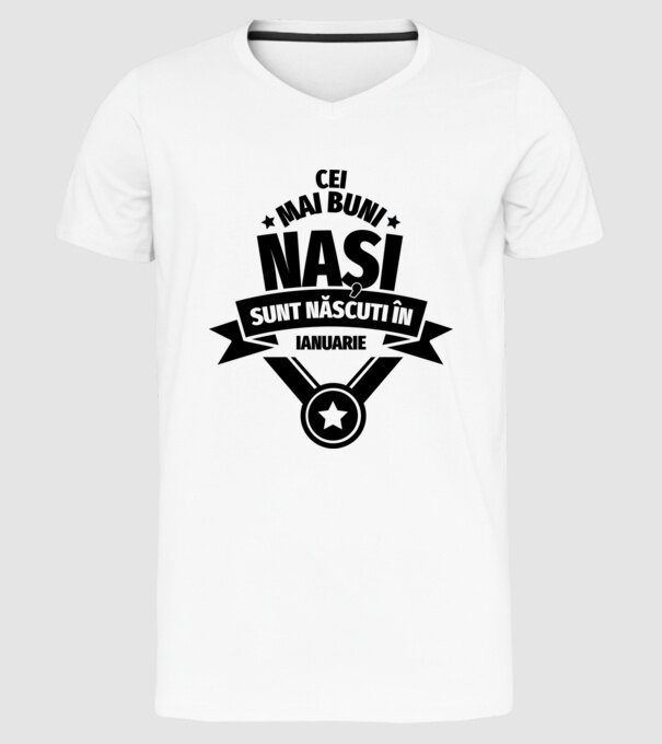 Cei mai buni nași sunt născuți în ianuarie. model alb pe tricou