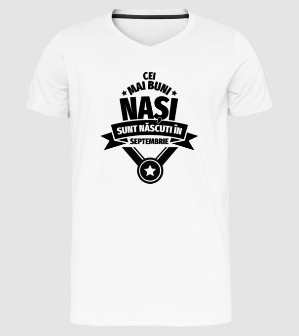 Cei mai buni nași sunt născuți în septembrie. model alb pe tricou