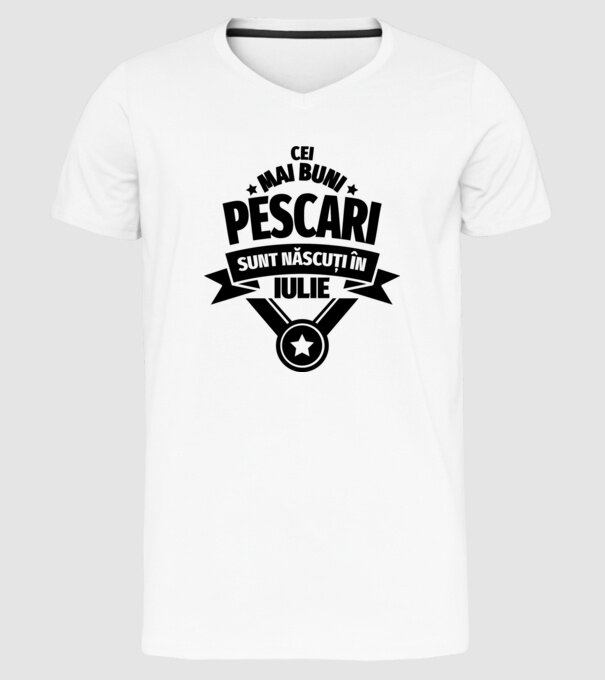 Cei mai buni pescari sunt născuți în iulie model alb pe tricou