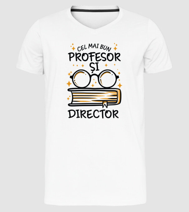 Cel mai profesor director model alb pe tricou