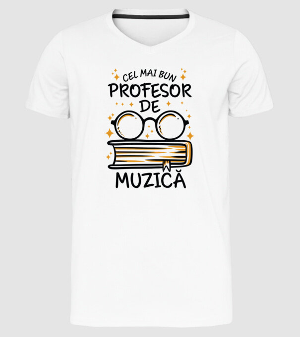 Cel mai profesor muzică model alb pe tricou