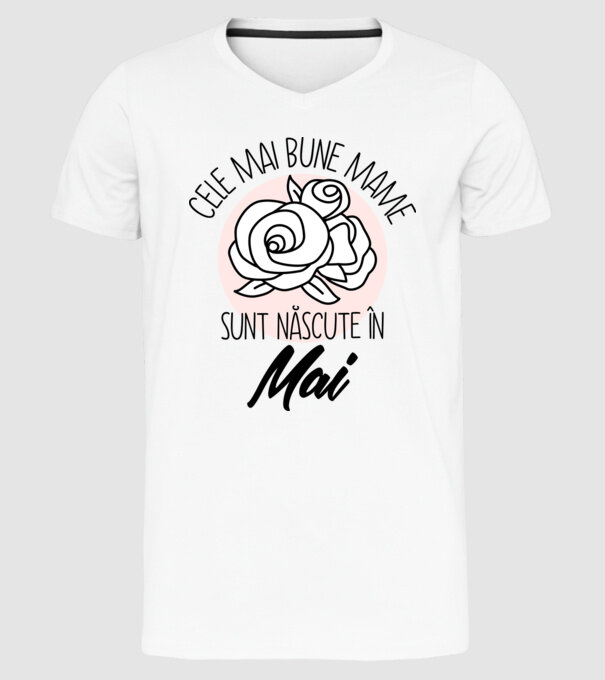 Cele mai bune mame sunt născute în Mai model alb pe tricou