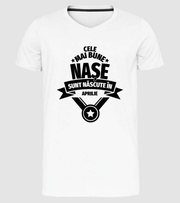 Cele mai bune nașe sunt născute în aprilie. model alb pe tricou