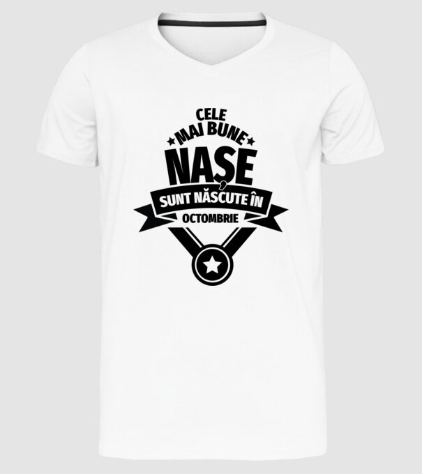 Cele mai bune nașe sunt născute în octombrie. model alb pe tricou