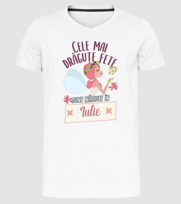 Cele mai drăguțe fete sunt născute în iulie. model alb pe tricou