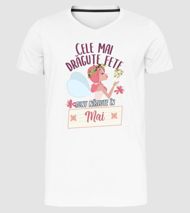 Cele mai drăguțe fete sunt născute în mai. model alb pe tricou