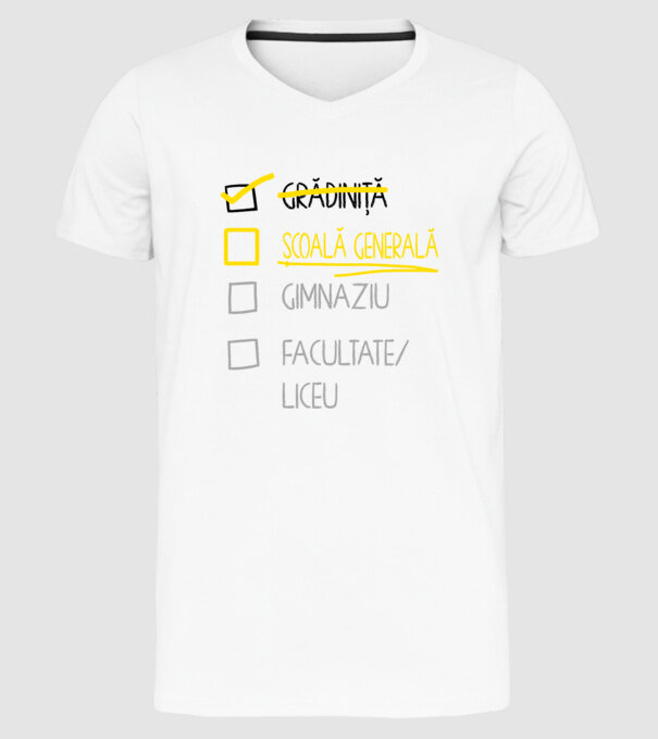Cheklist educație - grădiniță alb model alb pe tricou