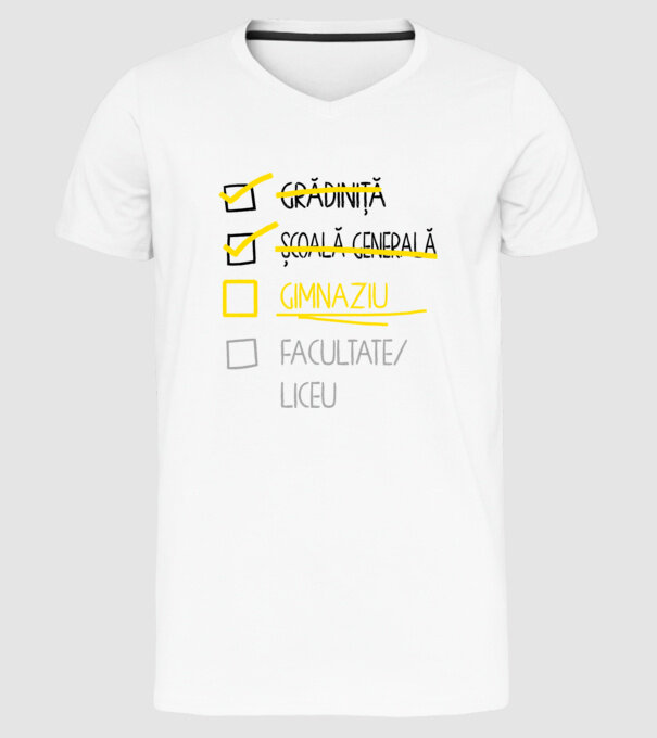 Cheklist educație - Școala primară alb model alb pe tricou