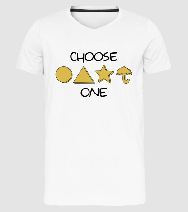 choose one squid game model alb pe tricou