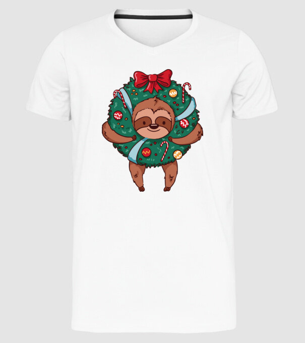 Christmas model alb pe tricou