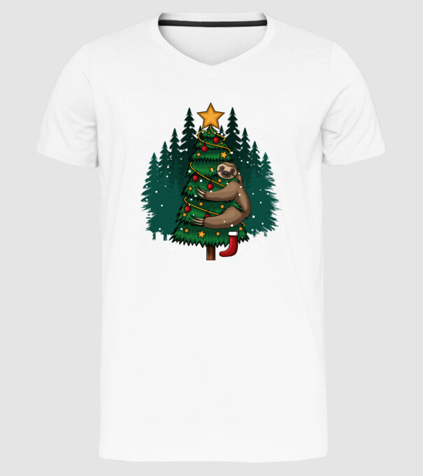 Christmas model alb pe tricou