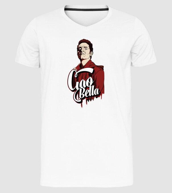 ciao bella berlin model alb pe tricou