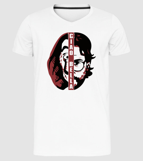 ciao bella professor model alb pe tricou