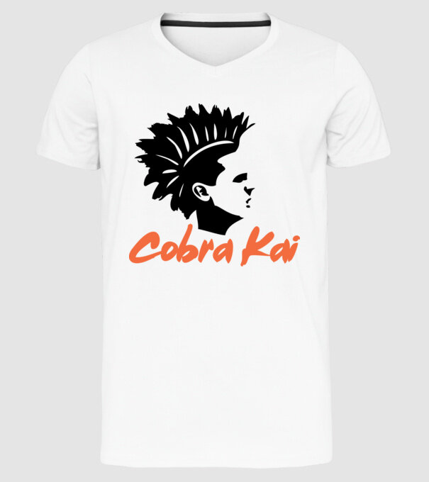 cobra kai punk model alb pe tricou