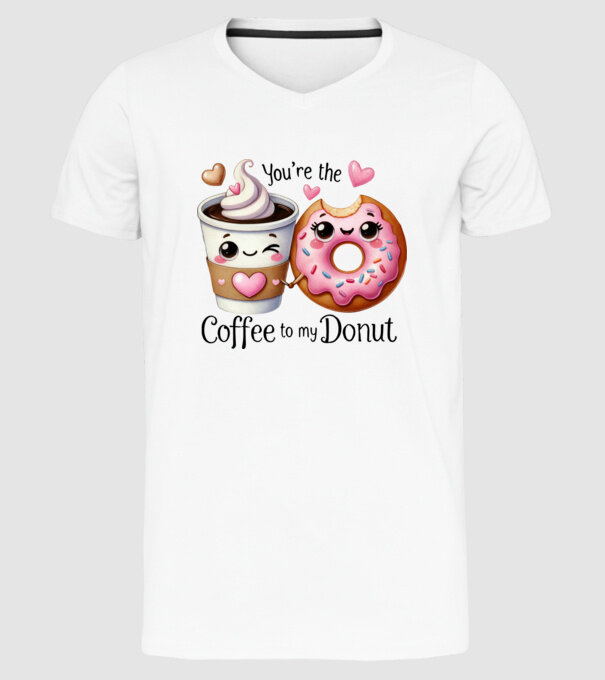 Coffee to my Donut model alb pe tricou