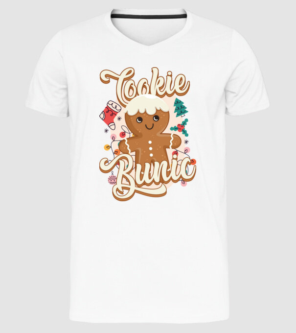 Cookie bunic model alb pe tricou
