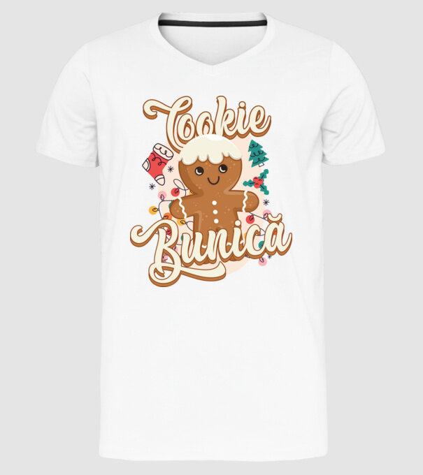 Cookie bunică model alb pe tricou