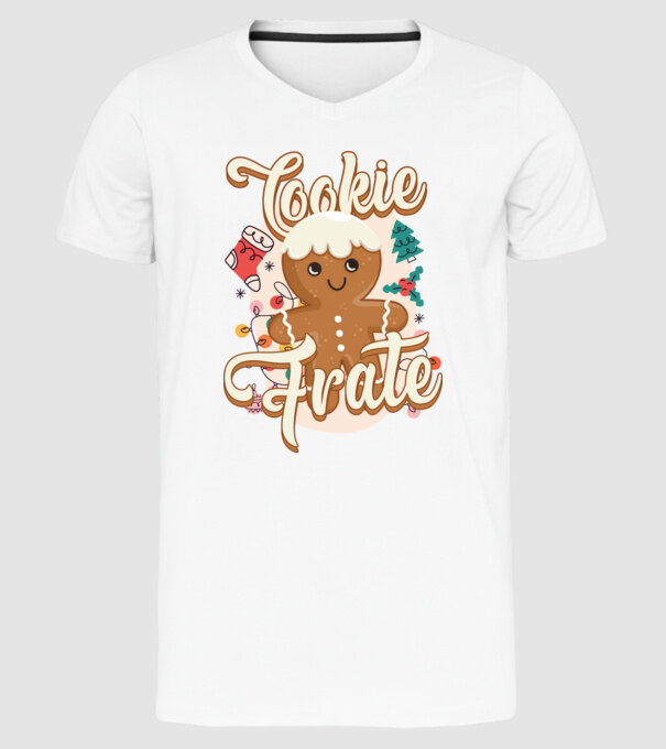Cookie frate model alb pe tricou