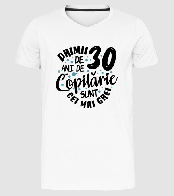 Copilărie 30 de ani model alb pe tricou