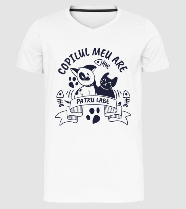 Copilul meu are patru labe model alb pe tricou
