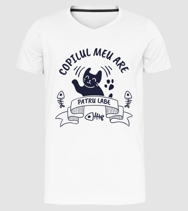 Copilul meu are patru labe model alb pe tricou