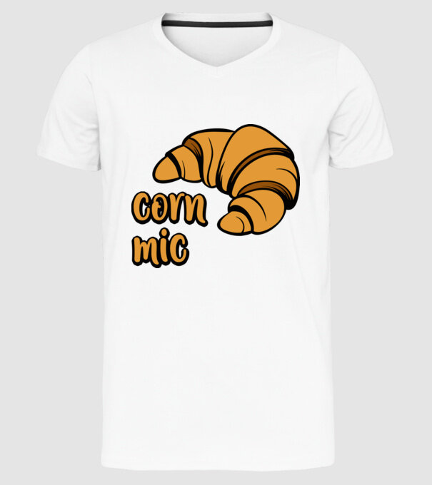 corn mic model alb pe tricou