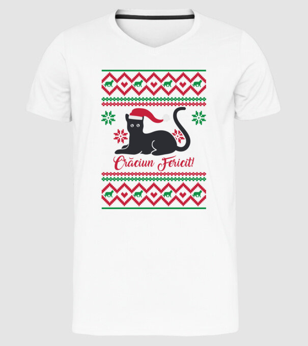crăciun fericit model alb pe tricou