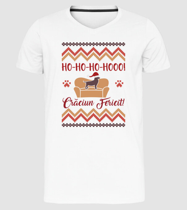 un Crăciun ho-ho-hoo-hoo fericit! model alb pe tricou