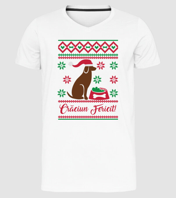 crăciun fericit model alb pe tricou