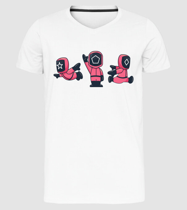 cute squid game toys model alb pe tricou