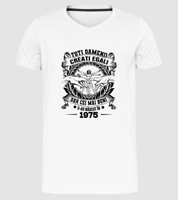 Da Vinci 50 1975 model alb pe tricou