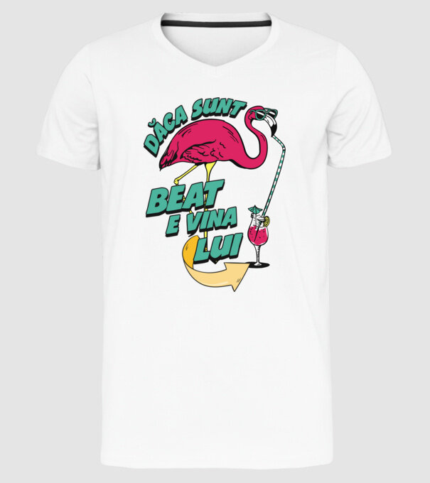 dacă sunt beat, e vina lui model alb pe tricou