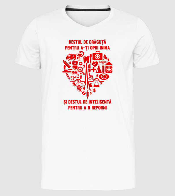Destul de drăguță pentru a-ți opri inima și destul de inteligentă model alb pe tricou