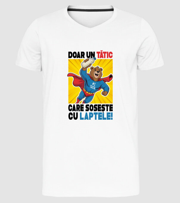 Doar un Tătic Care sosește cu laptele model alb pe tricou