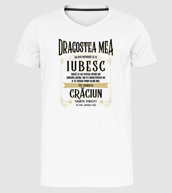 Dragostea mea model alb pe tricou