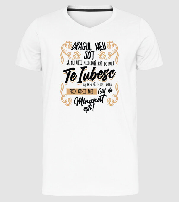 Dragul Mea soț model alb pe tricou