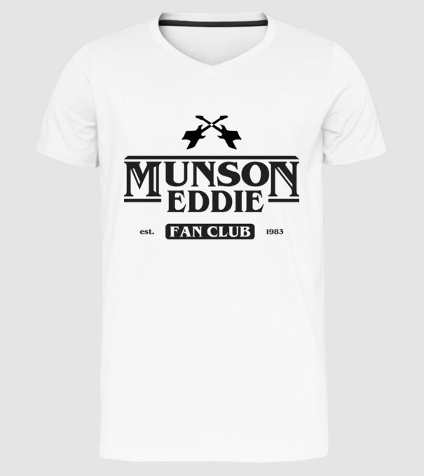 eddie munson fan club model alb pe tricou