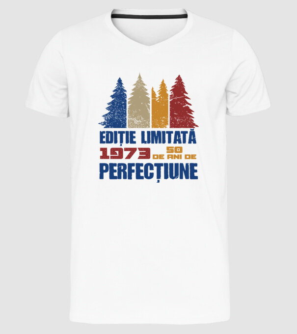 Ediție limitată 1973 - 50 de ani de perfecțiune model alb pe tricou