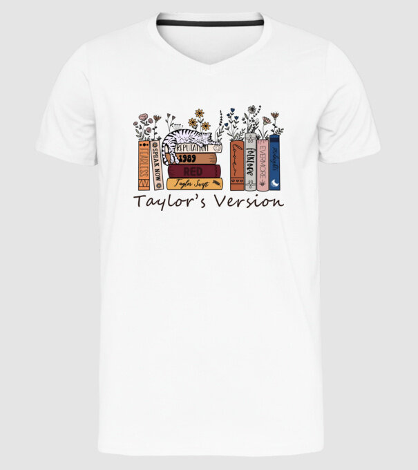 Eras tour books color cat model alb pe tricou